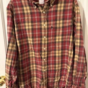 Brooks Brothers Red and Tan Plaid Flannel